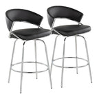 Silver Orchid Tatyana 26 Upholstered Counter Stool with Metal Legs (Set of 2)