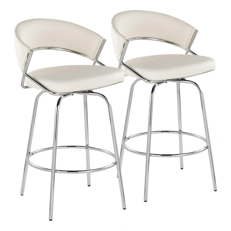 Silver Orchid Tatyana 26 Upholstered Counter Stool with Metal Legs (Set of 2)