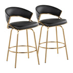 Silver Orchid Tatyana 26 Upholstered Counter Stool with Metal Legs (Set of 2)