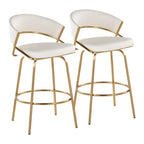 Silver Orchid Tatyana 26 Upholstered Counter Stool with Metal Legs (Set of 2)