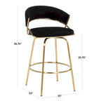 Silver Orchid Tatyana 26 Upholstered Counter Stool with Metal Legs (Set of 2)