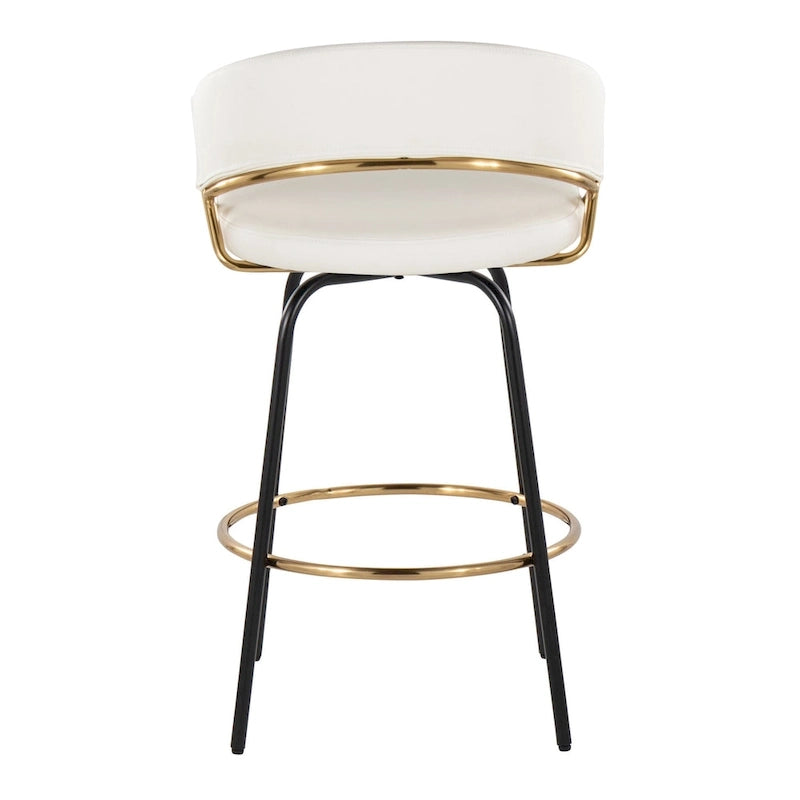 Silver Orchid Tatyana 26 Upholstered Counter Stool with Metal Legs (Set of 2)
