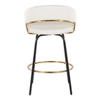 Silver Orchid Tatyana 26 Upholstered Counter Stool with Metal Legs (Set of 2)