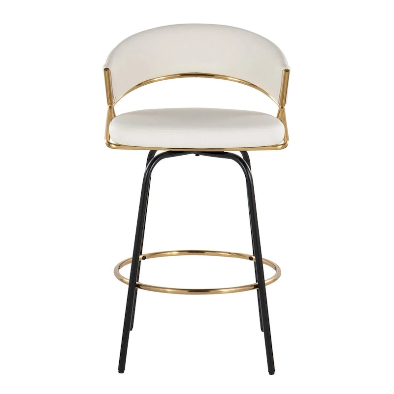 Silver Orchid Tatyana 26 Upholstered Counter Stool with Metal Legs (Set of 2)