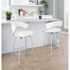 Silver Orchid Tatyana 26 Upholstered Counter Stool with Metal Legs (Set of 2)