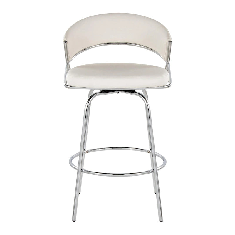 Silver Orchid Tatyana 26 Upholstered Counter Stool with Metal Legs (Set of 2)