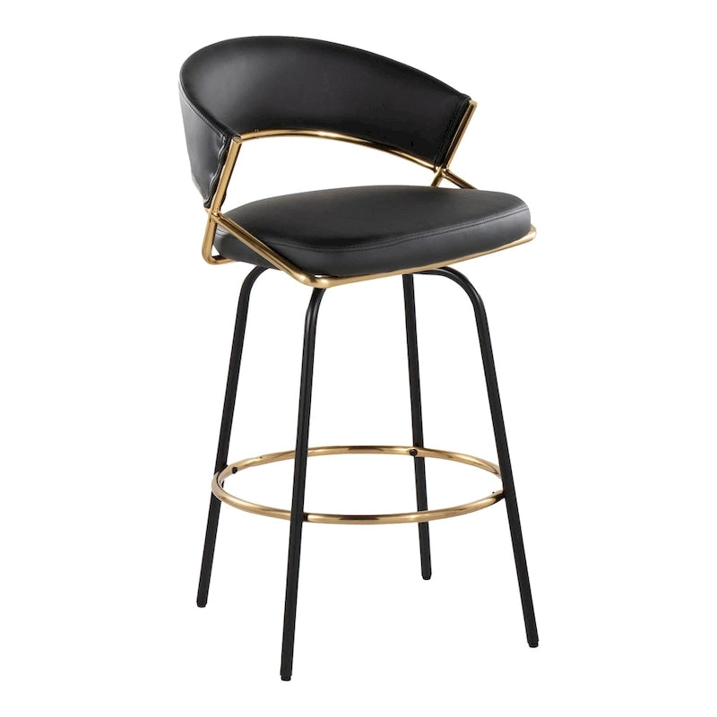 Silver Orchid Tatyana 26 Upholstered Counter Stool with Metal Legs (Set of 2)
