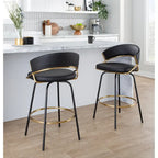 Silver Orchid Tatyana 26 Upholstered Counter Stool with Metal Legs (Set of 2)