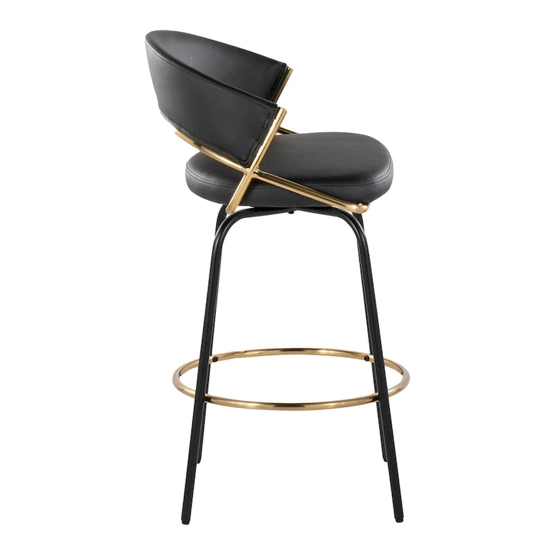 Silver Orchid Tatyana 26 Upholstered Counter Stool with Metal Legs (Set of 2)