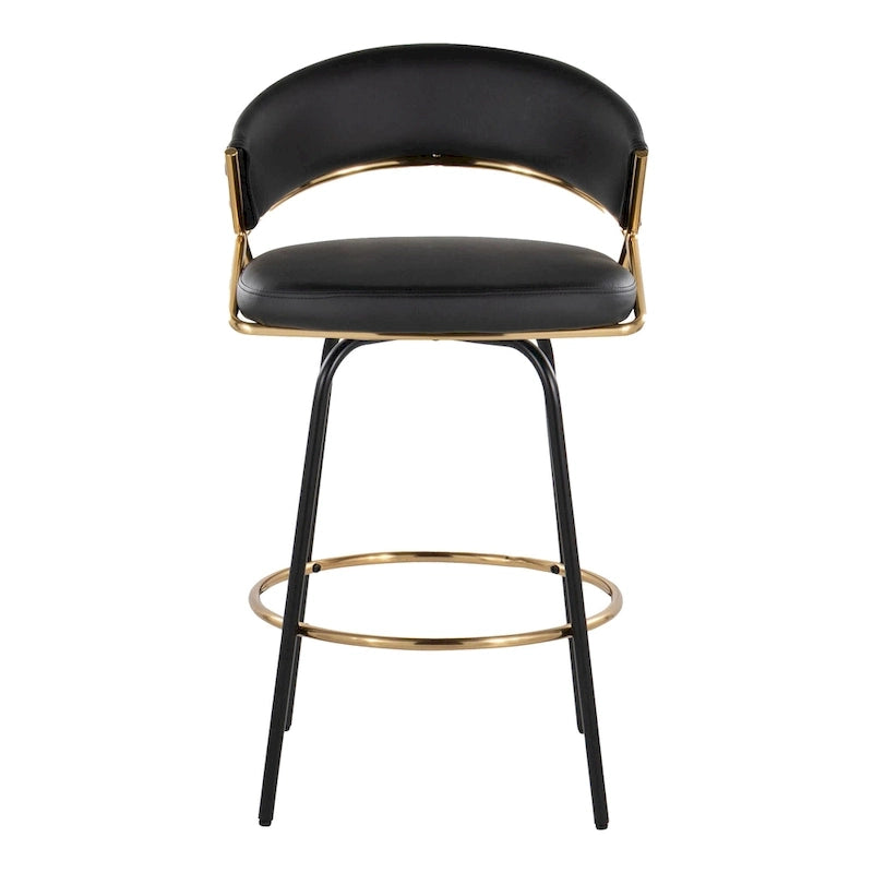 Silver Orchid Tatyana 26 Upholstered Counter Stool with Metal Legs (Set of 2)