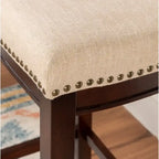 Linon Willamette Linen Backless 32-in Bar Stool