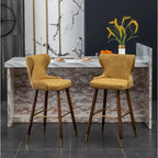 Nevis Mid-century Modern Faux Leather Tufted Nailhead Trim Barstool Set of 2