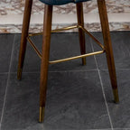 Nevis Mid-century Modern Faux Leather Tufted Nailhead Trim Barstool Set of 2