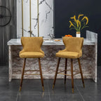 Nevis Mid-century Modern Faux Leather Tufted Nailhead Trim Barstool Set of 2