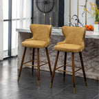 Nevis Mid-century Modern Faux Leather Tufted Nailhead Trim Barstool Set of 2