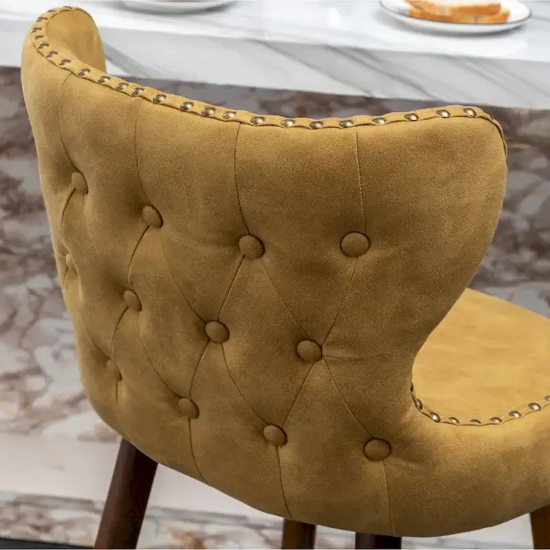 Nevis Mid-century Modern Faux Leather Tufted Nailhead Trim Barstool Set of 2