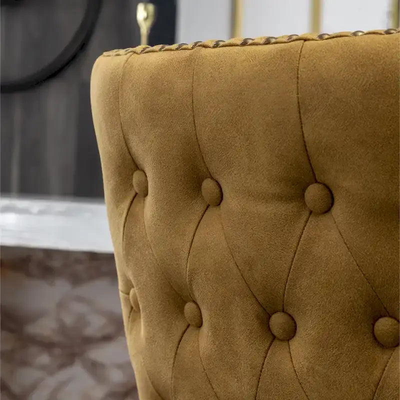 Nevis Mid-century Modern Faux Leather Tufted Nailhead Trim Barstool Set of 2