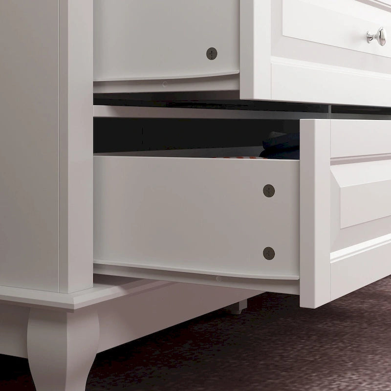9-Drawer Dresser with Solid Wood Legs Chest Of Drawers Lacquer Console