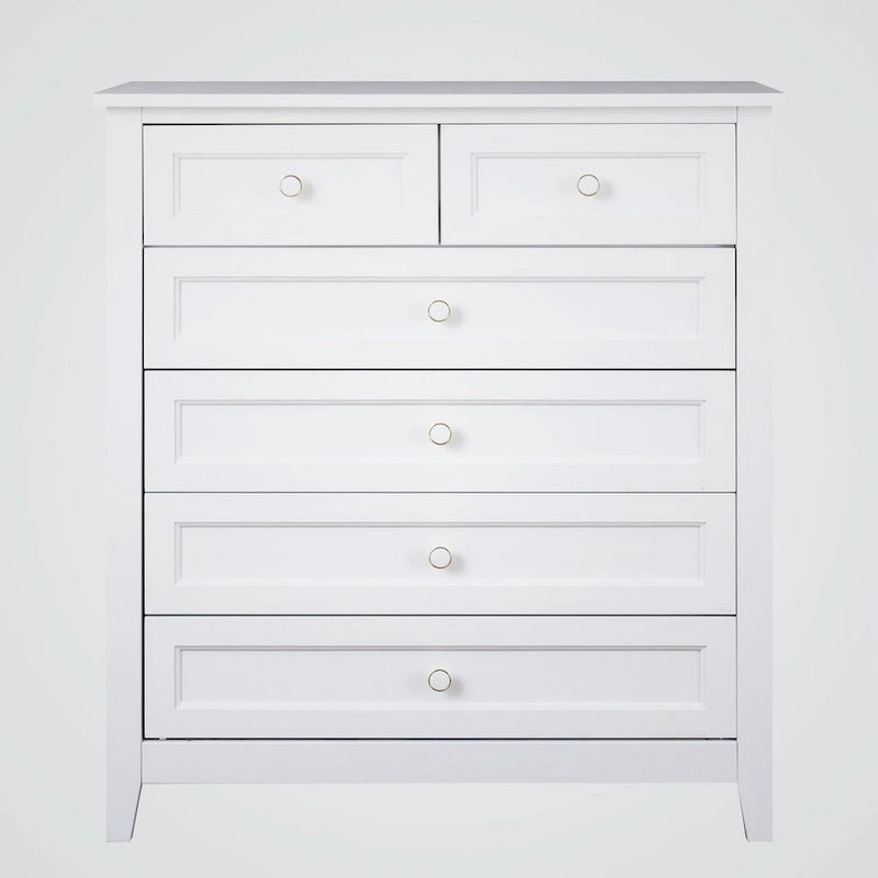 Solid Wood Spray-painted 6 Drawer Chest
