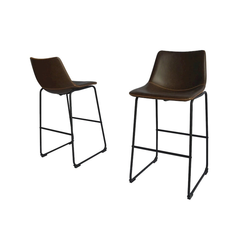 Best Quality Furniture Faux Leather Bar Stool (Set of 2)