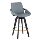 Carson Carrington Pugo Fixed-Height Counter Stool with Black Wood Base (Set of 2)