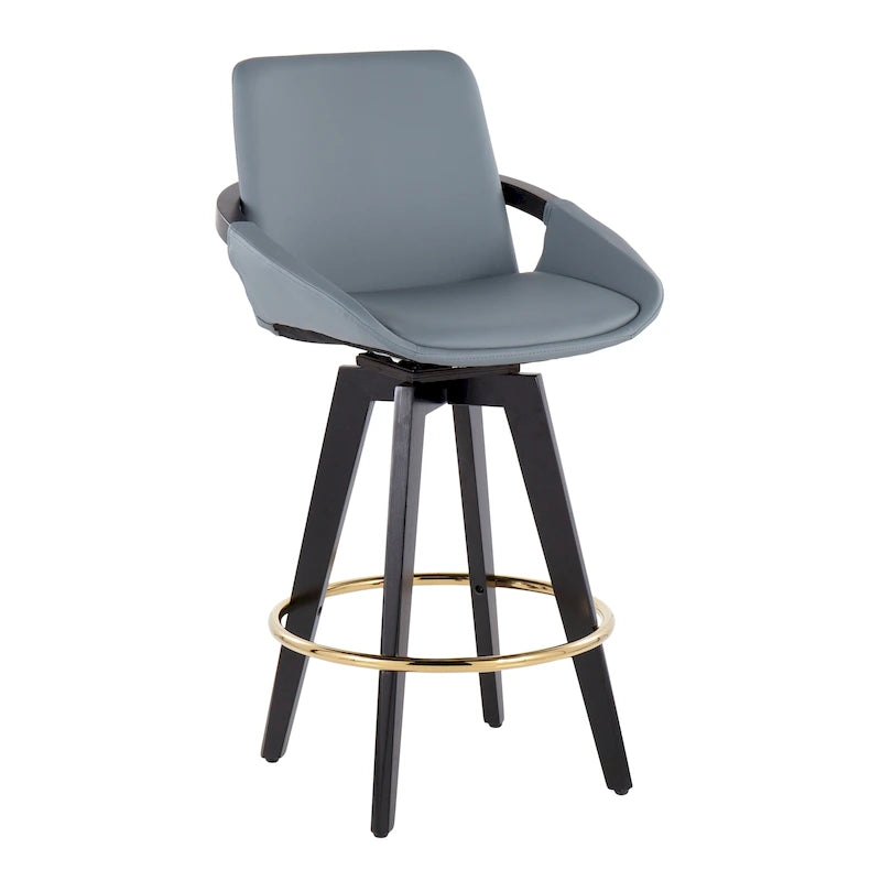 Carson Carrington Pugo Fixed-Height Counter Stool with Black Wood Base (Set of 2)