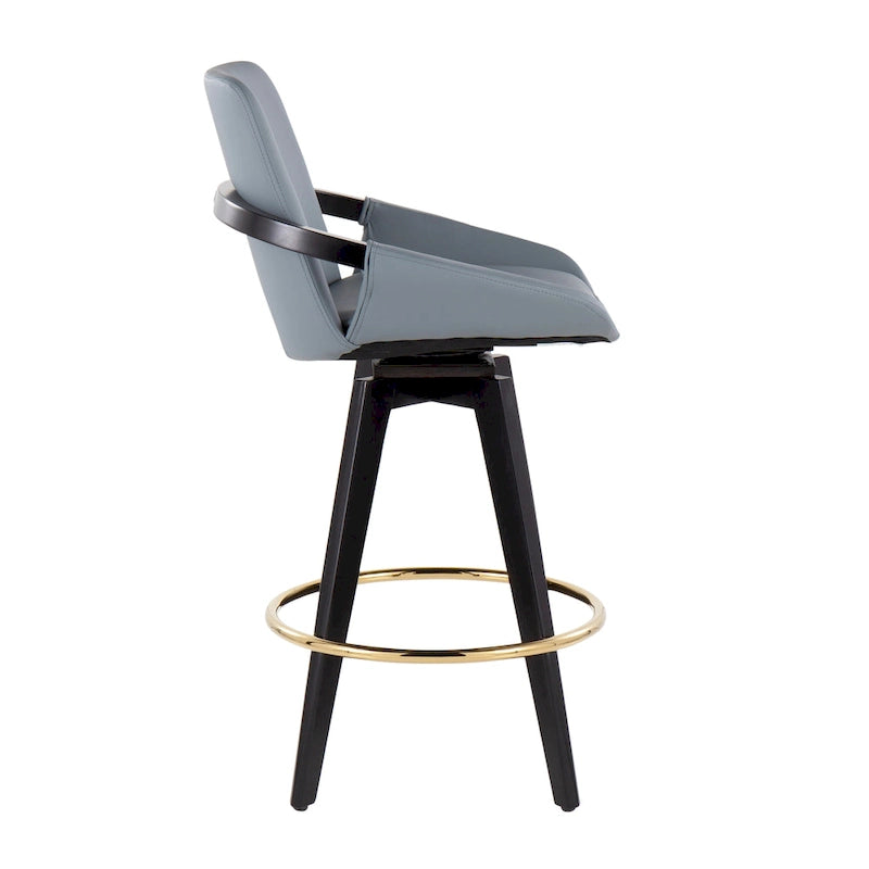 Carson Carrington Pugo Fixed-Height Counter Stool with Black Wood Base (Set of 2)