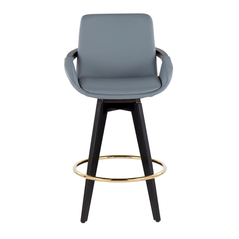 Carson Carrington Pugo Fixed-Height Counter Stool with Black Wood Base (Set of 2)