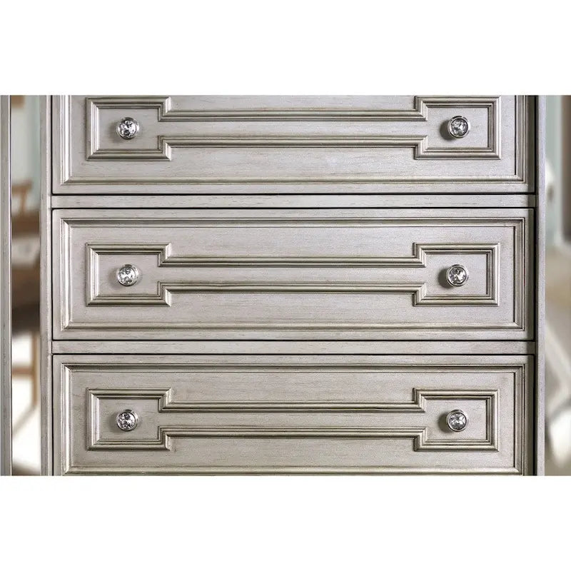 Eaen Glam Champagne Solid Wood 5-Drawer Chest