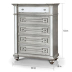 Eaen Glam Champagne Solid Wood 5-Drawer Chest