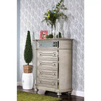 Eaen Glam Champagne Solid Wood 5-Drawer Chest