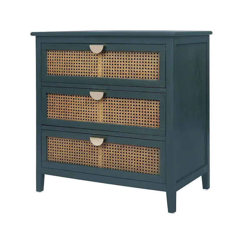 3 Drawers Rattan Storage Cabinet for Bedroom Living Room