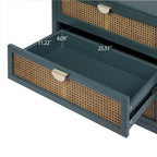 3 Drawers Rattan Storage Cabinet for Bedroom Living Room