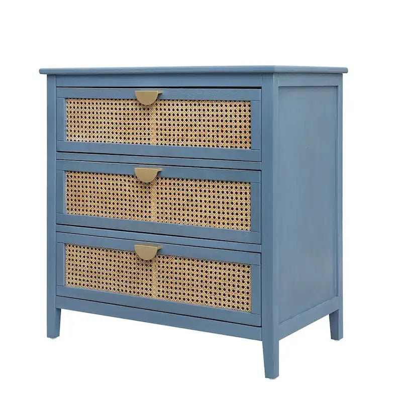 3 Drawers Rattan Storage Cabinet for Bedroom Living Room