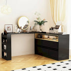 4-Drawer Desk Vanity Sideboard Bedroom Dresser Chest Of Drawers White