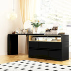 4-Drawer Desk Vanity Sideboard Bedroom Dresser Chest Of Drawers White