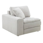 Roundhill Furniture Breton Contemporary Fabric Tufted Modular Sectional Sofa with Ottoman, Oyster