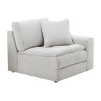 Roundhill Furniture Breton Contemporary Fabric Tufted Modular Sectional Sofa with Ottoman, Oyster