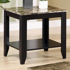 3 Piece Table Set With Marble Top, Walnut