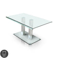 Maza 59-inch Silvertone Metal/Glass Dining Table
