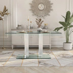 Maza 59-inch Silvertone Metal/Glass Dining Table