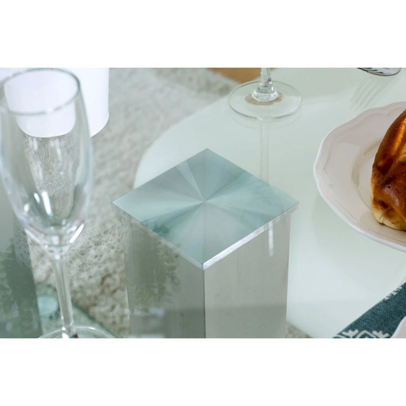 Maza 59-inch Silvertone Metal/Glass Dining Table