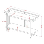 Lovell Glam Gold and Black 51-inch Faux Marble 1-Shelf Sofa Table