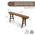 Artissance Vintage Noodle Bench with Front Panel, Weathered Natural Wood Finish (Size & Finish Vary) - 57W x 6.2L x 22H