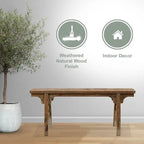 Artissance Vintage Noodle Bench with Front Panel, Weathered Natural Wood Finish (Size & Finish Vary) - 57W x 6.2L x 22H