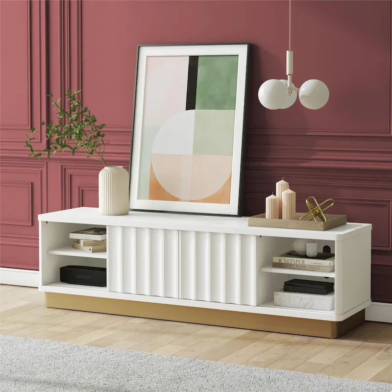 CosmoLiving by Cosmopolitan Rene Modern Scalloped TV Stand for TVs up to 65 - Up to 65