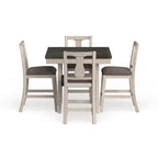 Merichleri Rustic Antique White Wood 5-Piece Counter Height Dining Set