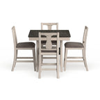 Merichleri Rustic Antique White Wood 5-Piece Counter Height Dining Set