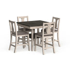 Merichleri Rustic Antique White Wood 5-Piece Counter Height Dining Set