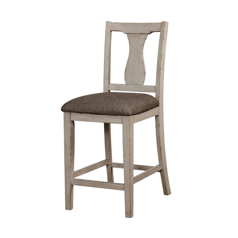 Merichleri Rustic Antique White Wood 5-Piece Counter Height Dining Set